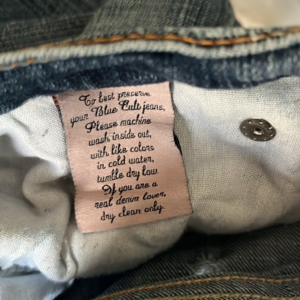 Blue cult Sz 27 low rise, bootcut, rare - Picture 7 of 7